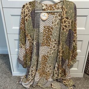 Floral Patchwork Kimono Cardigan